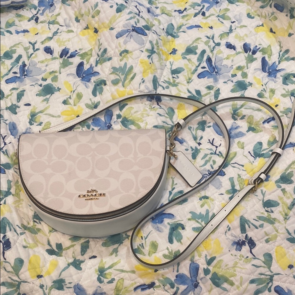 Coach Signature  White Crossbody Bag